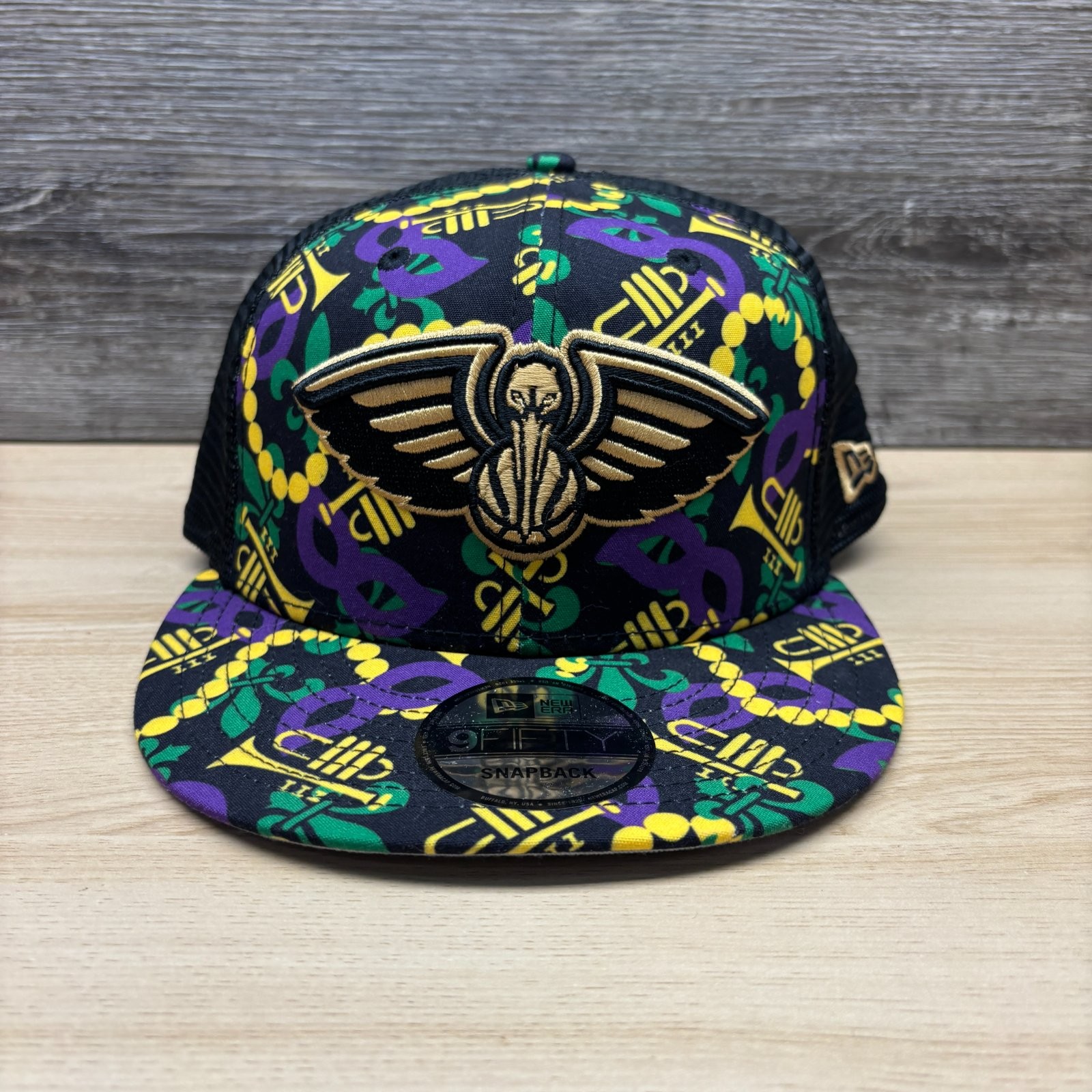 New Orleans Pelicans Hat Cap Snap Back Multi-Color NBA Basketball Mardi Gras