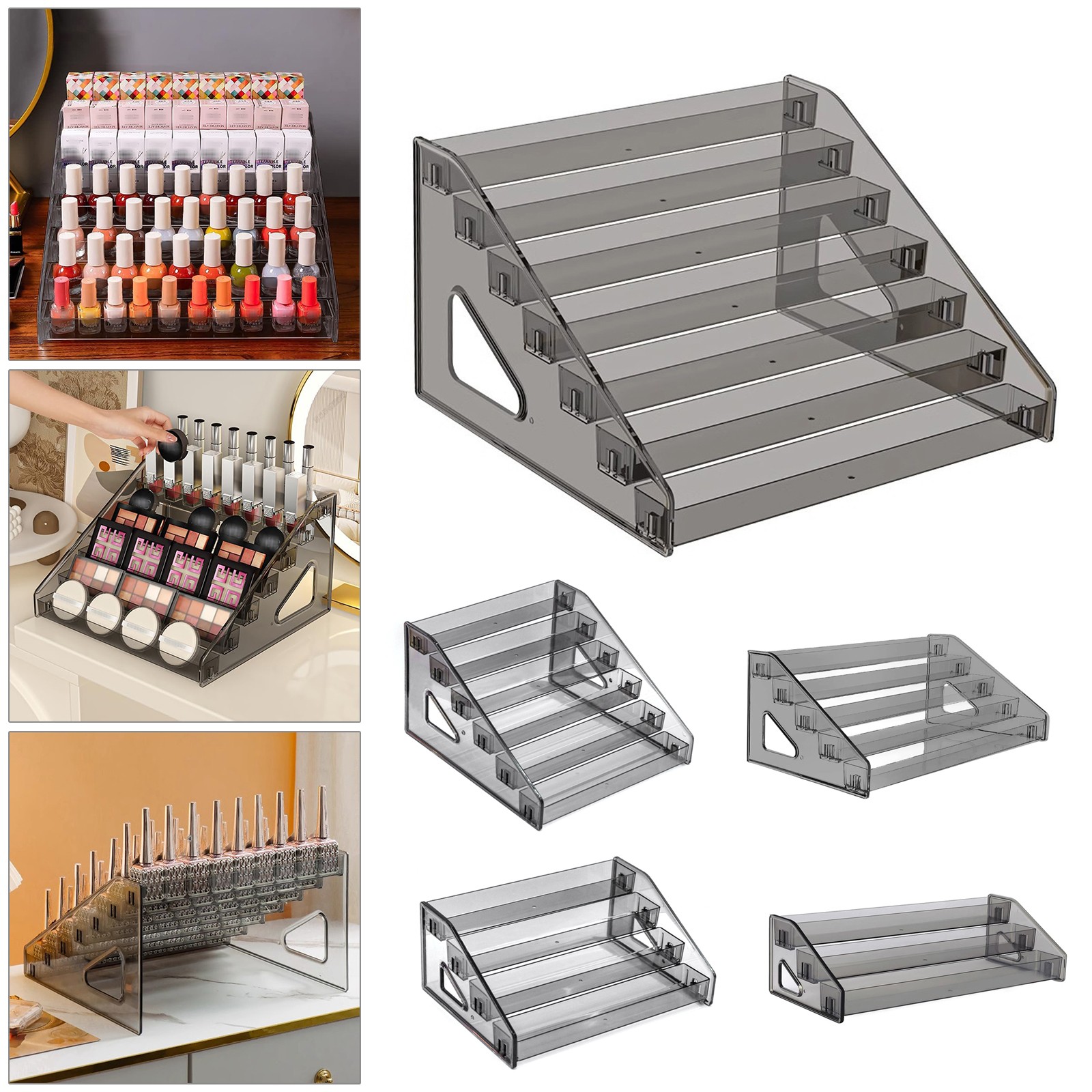 Acrylic Display Shelf Counter Riser Stand Rack Shelves for Salons Toys Home Use
