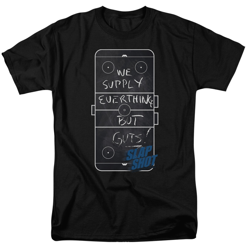 Slap Shot «We Supply Everything But Guts!» Mens T-Shirt -Available sm or 5x -new