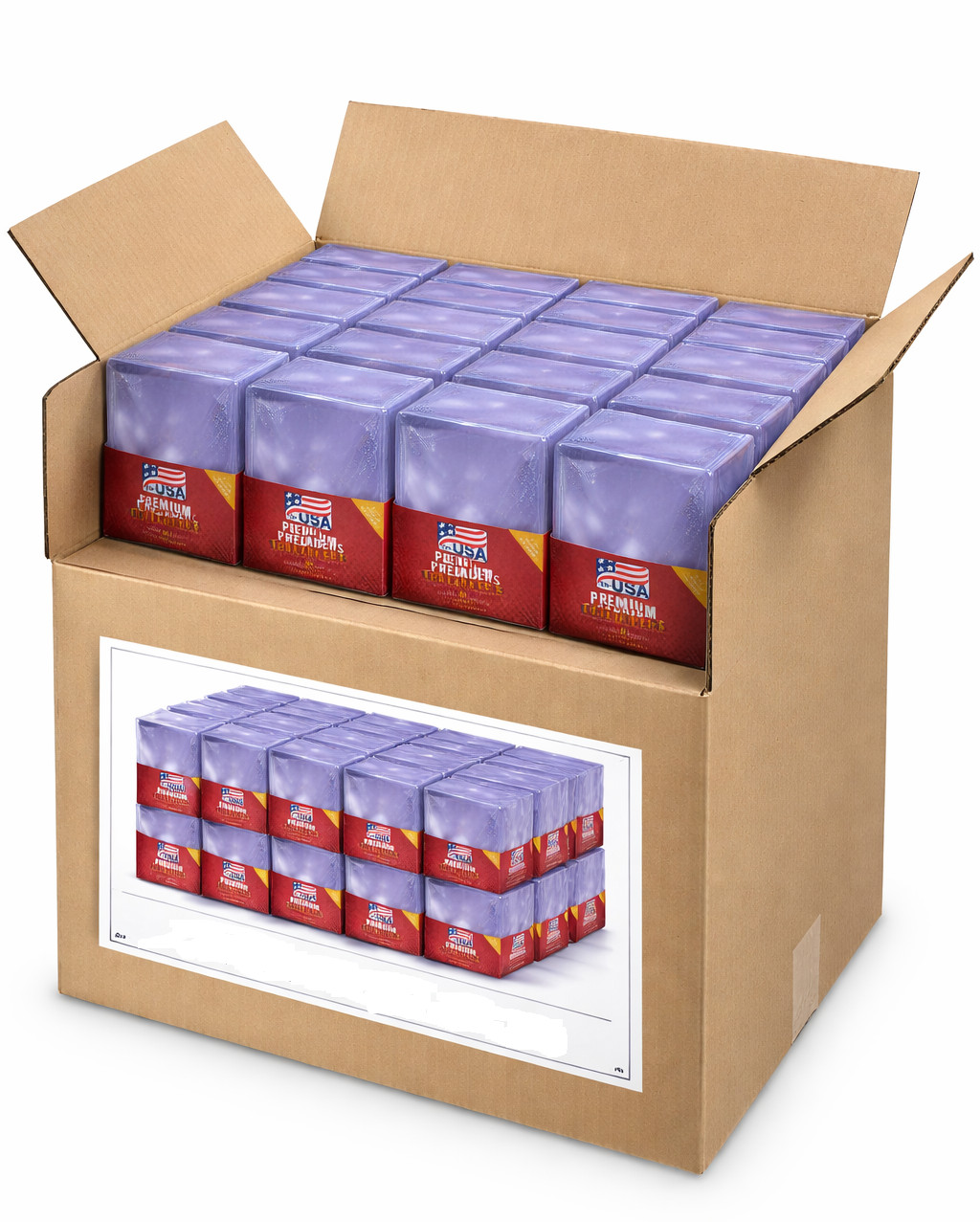 (2000) Case 3×4 En-USA Premium Semi-rigid Card Protection Toploaders Pro 35 PT