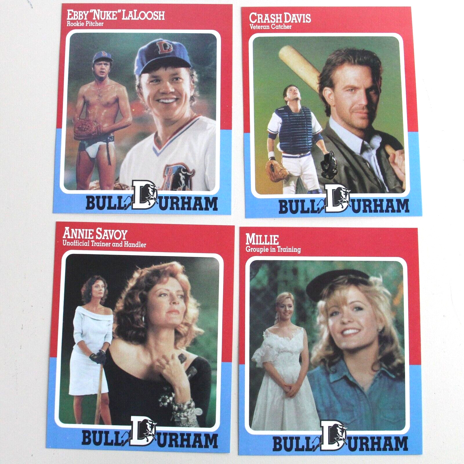 New sealed Bull Durham Movie Baseball Card Set of 4 Kevin Costner 1988 Orion Pic