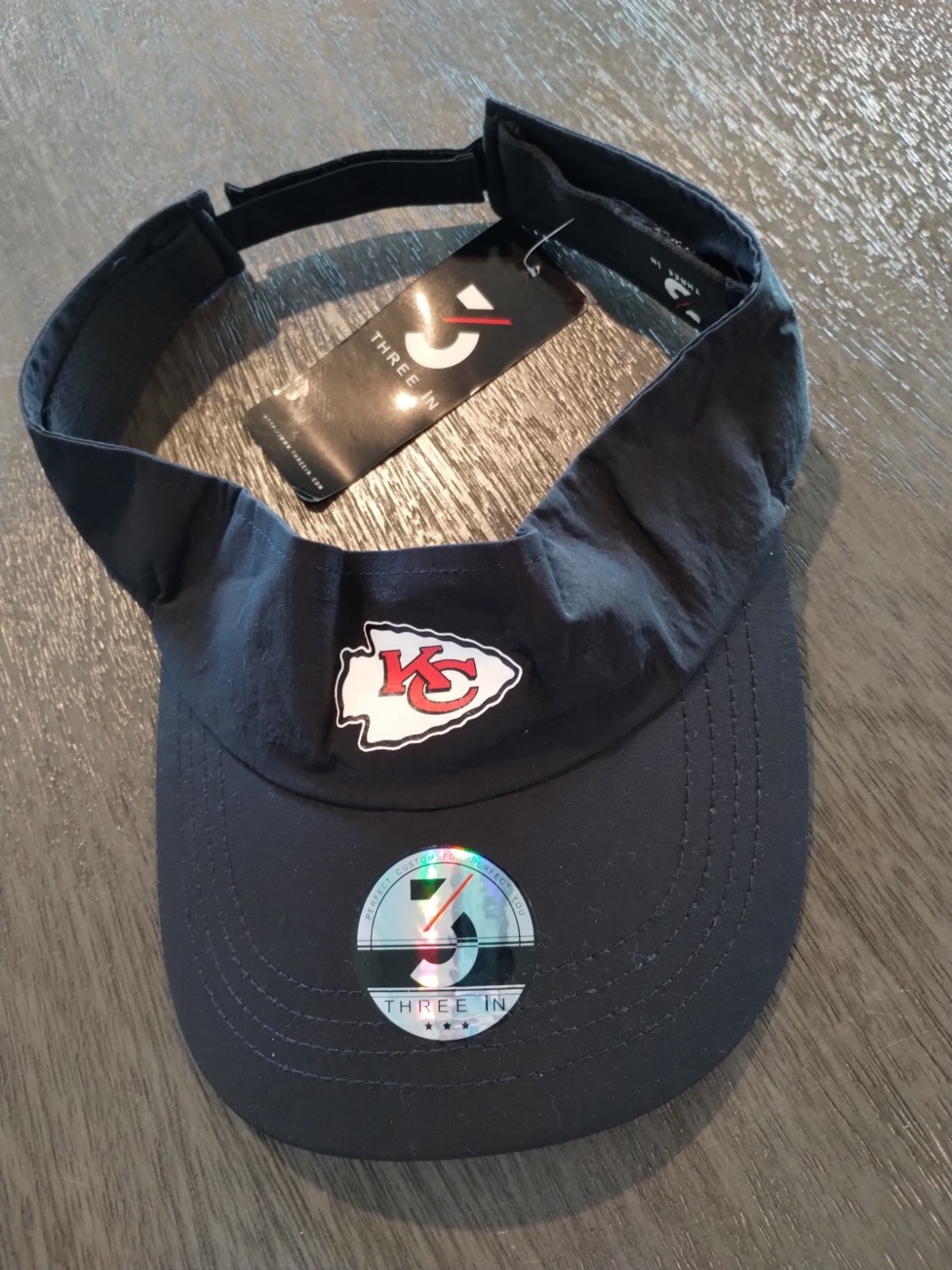 Kansas City Chiefs Visor Cap, Three In Unisex Adult OSFM Black