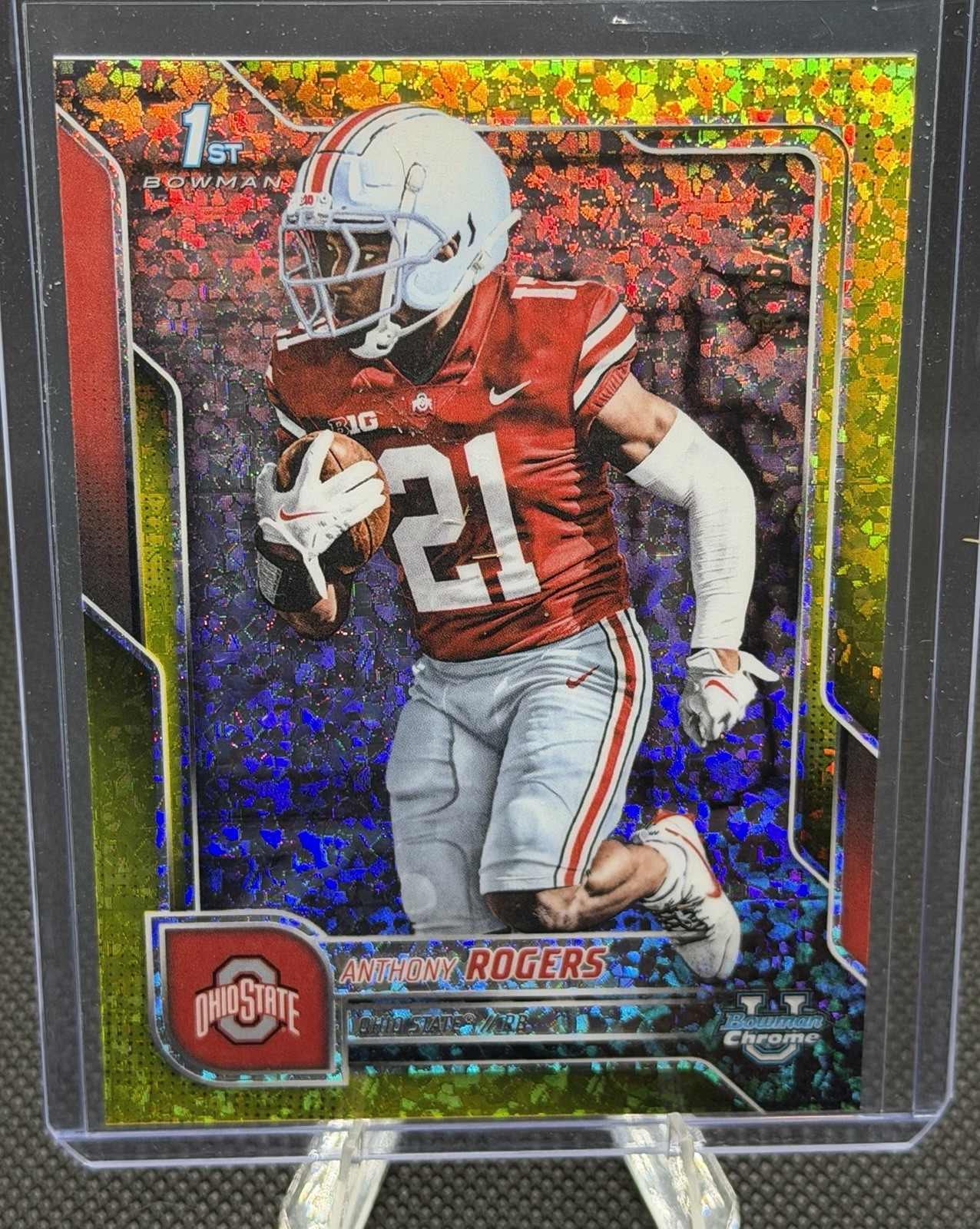 2025 Bowman University Chrome — Anthony Rogers #68 Yellow Mini-Diamond Refractor