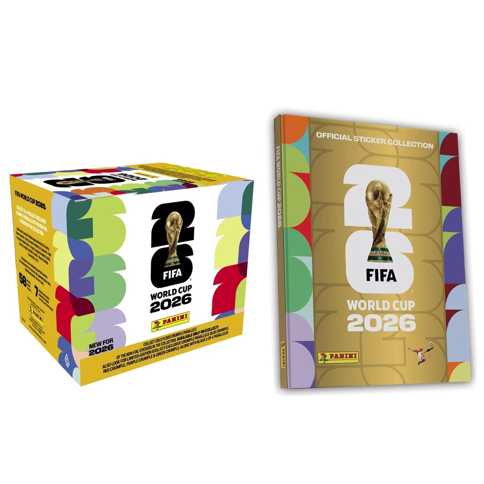2026 Panini FIFA World Cup 2026 Stickers Hardcover Album and 50 packet BOX