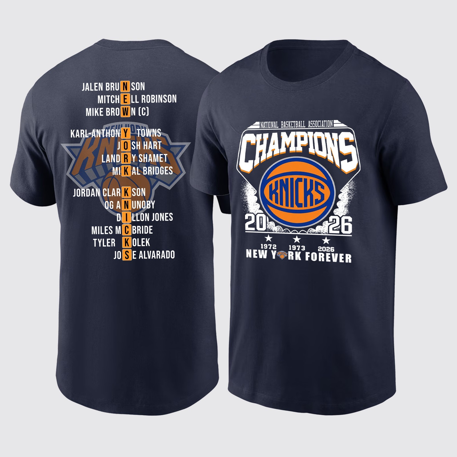 New York Knicks 2026 NBA Champions Commemorative T-Shirt — Men’s T — Shirt