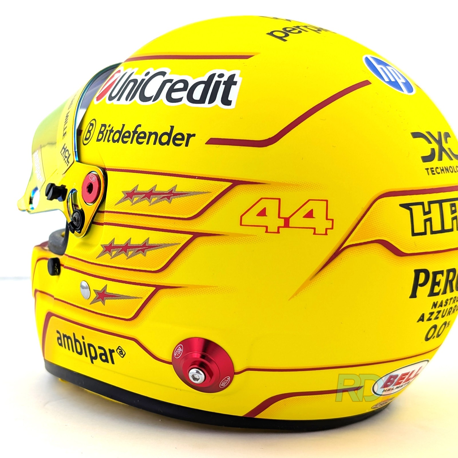 2025 Lewis Hamilton Mini Helmet — 1:2 Scale Bell Ferrari F1 Helmet — 4100414
