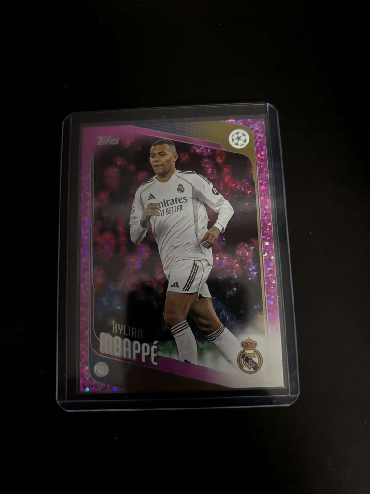 Topps Kylian Mbappé Pink Holo Foil Real Madrid UEFA Champions League Card #112