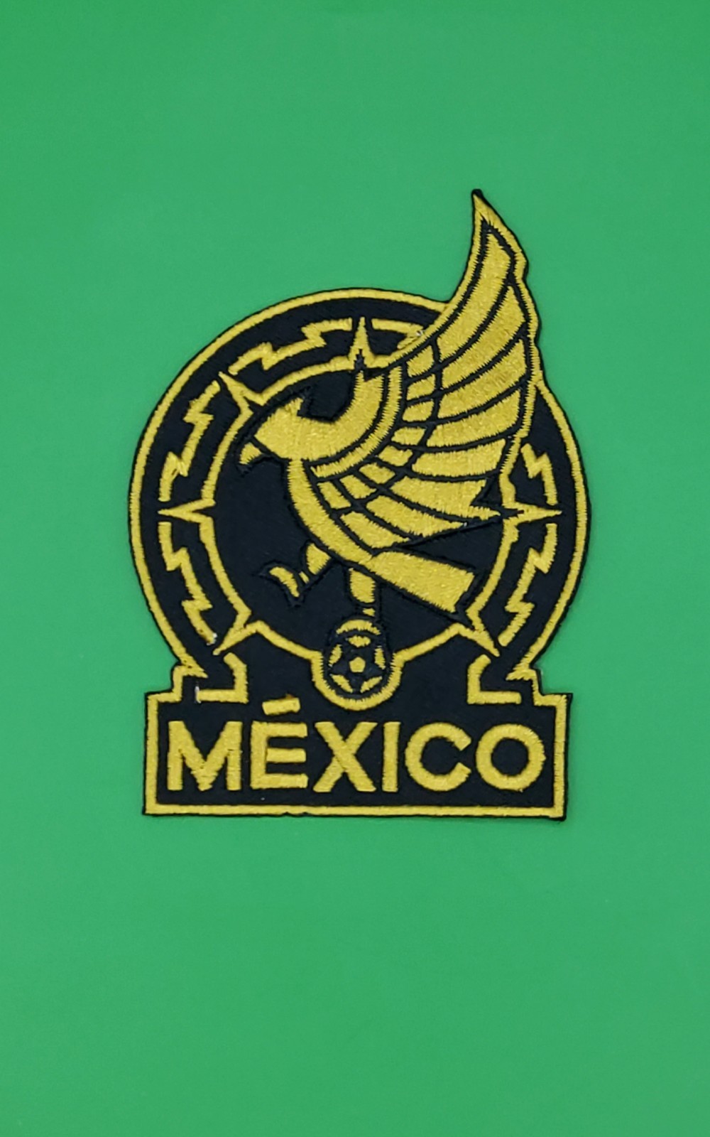 Seleccion Mexicana Gold Futbol Mexico Soccer Embroidered Iron-on Patch — 3.75″